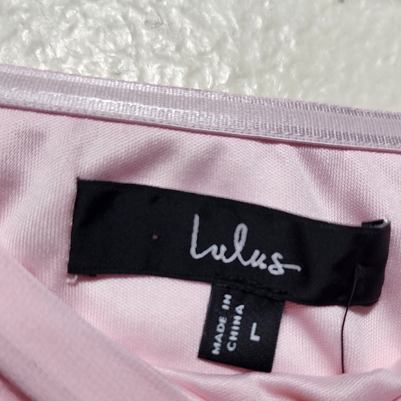 Lulus Celebratory Aesthetic Blush Pink Pleated Strapless Maxi Dress L Wedding - Picture 9 of 9